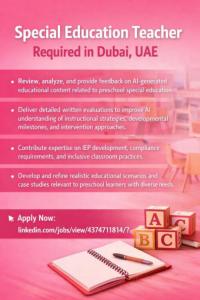 Special Education Teacher Required in Dubai