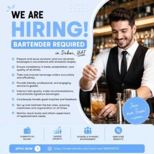 Bartender Required in Dubai
