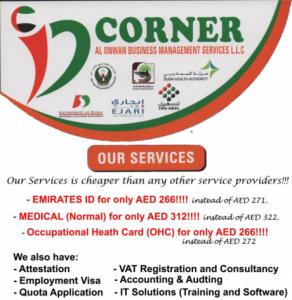 All Typing Works(Emirates ID, Visa, OHC, Medical and Translation),  Labor Works, PRO Work