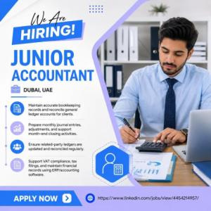 Junior Accountant Required in Dubai