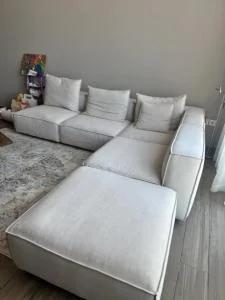 Modular Corner Sofa + Ottoman : Cream color