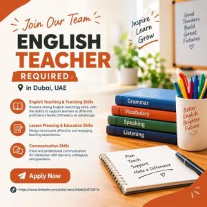 English Teacher Required in Dubai