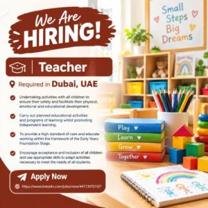 Teacher Required in Dubai