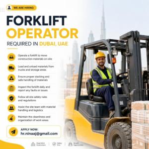 Forklift Operator Required in Dubai