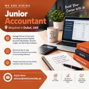 Junior Accountant Required in Dubai