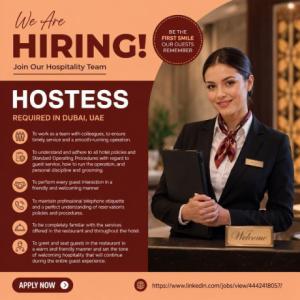 Hostess Required in Dubai