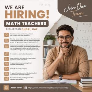 Math Teachers Required in Dubai