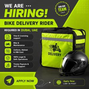 Bike delivery rider Required in Dubai