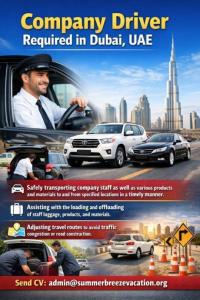 Company Driver Required in Dubai