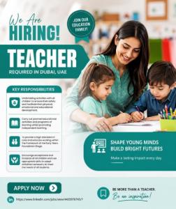Teacher Required in Dubai UAE