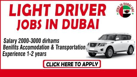 LIGHT DRIVER JOBS IN DUBAI