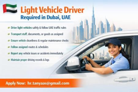 Light Vehicle Driver Required in Dubai