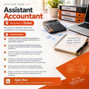 Assistant Accountant Required in Dubai