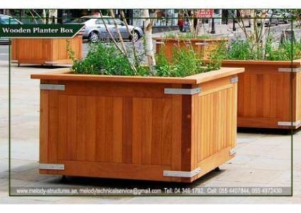 Wooden Planter Box in Dubai | Garden Planter Box in Green community | Planters in Dubai Hills - Duba