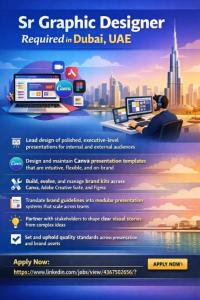 Sr Graphic Designer Required in Dubai