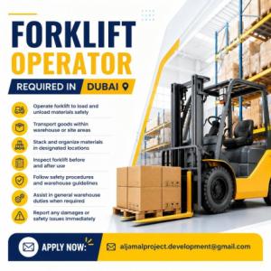 Forklift Operator Required in Dubai