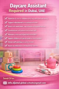 Daycare Assistant Required in Dubai