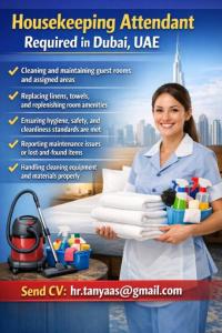 Housekeeping Attendant Required in Dubai