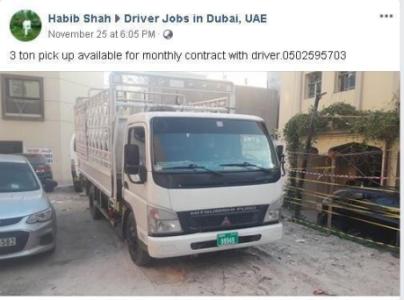 3 TON PICK UP AVAILABLE FOR MONTHLY CONTRACT WITH DRIVER