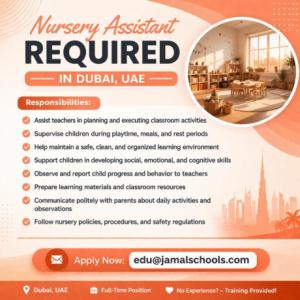 Nursery Assistant Required in Dubai