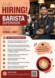 Barista Supervisor Required in Dubai