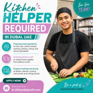 Kitchen Helper Required in Dubai