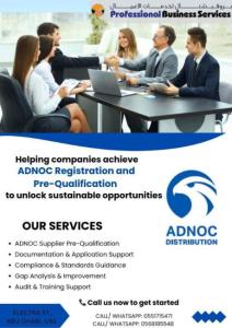 Expert support for smooth ADNOC registration and supplier pre-quali