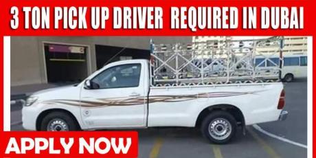 3 TON PICK UP DRIVER REQUIRED IN DUBAI
