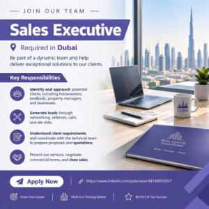 Sales Executive Required in Dubai