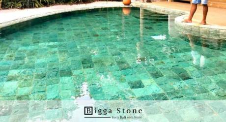 Bali Green Sukabumi Stone Tiles - The Best Swimming Pool Tiles
