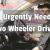 Urgently Need Two Wheeler Drivers