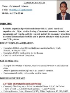Light vehicle Driver