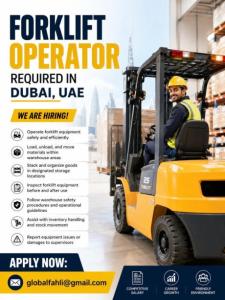 Forklift Operator Required in Dubai