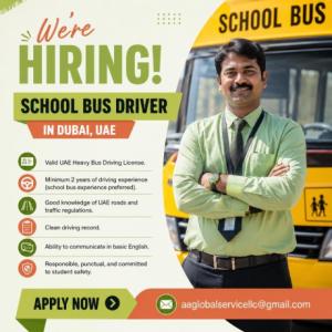 School Bus Driver Required in Dubai