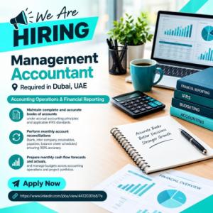 Management Accountant Required in Dubai