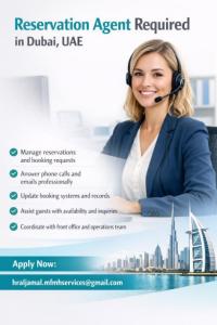 Reservation Agent Required in Dubai