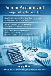 Senior Accountant Required in Dubai