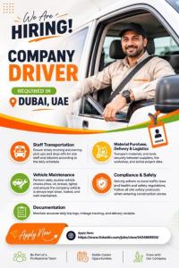 Company Driver Required in Dubai