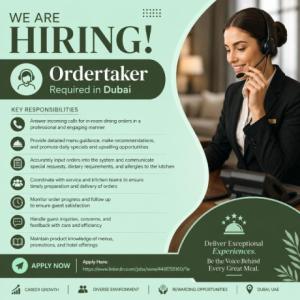 Ordertaker Required in Dubai
