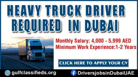 HEAVY TRUCK DRIVER REQUIRED IN DUBAI