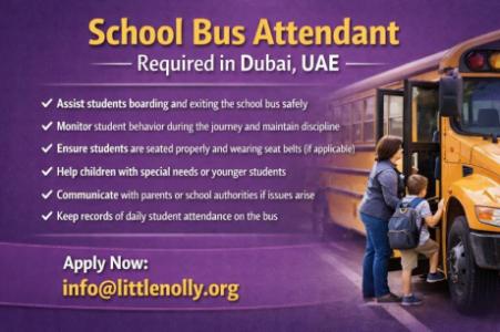 School Bus Attendant Required in Dubai