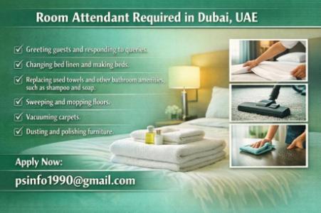 Room Attendant Required in Dubai