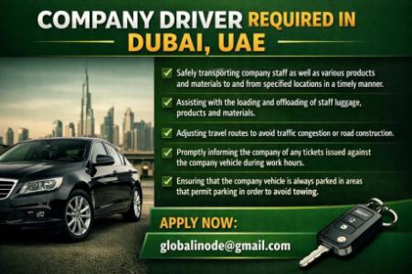 Company Driver Required in Dubai