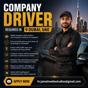 Company Driver Required in Dubai