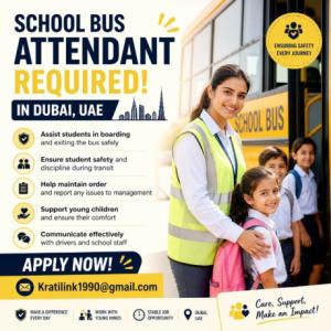 School Bus Attendant Required in Dubai