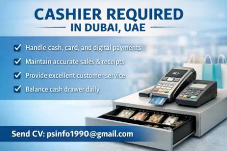 Cashier Required in Dubai