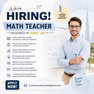 Math Teacher Required in Dubai