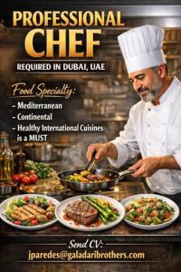Professional Chef Required in Dubai