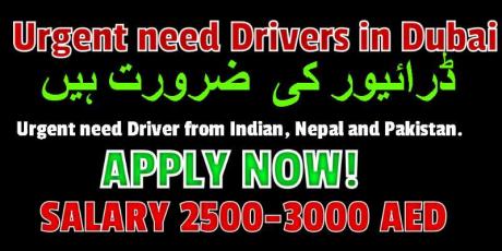 Urgent need Drivers in Dubai