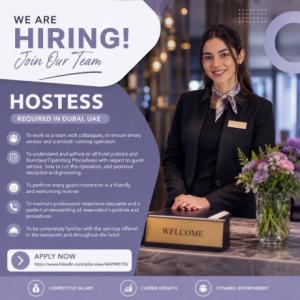 Hostess Required in Dubai